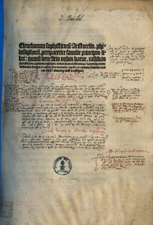 Elenchorum sophisticorum Aristotelis philosophorum peripatetice familie principis libri : quorum benefitio nobis datur. callidus sophistarum captiones dissolvere ...