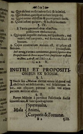 Cap. V. De Inutili Et Propositionibus Ex Eodem.