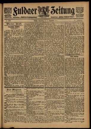 Vierte Ausgabe vom Samstag, den 05. Dezember 1903.