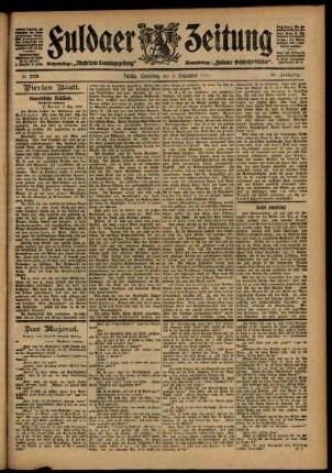 Vierte Ausgabe vom Samstag, den 05. Dezember 1903.