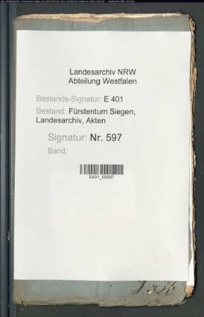 Korrespondenzen zwischen nassau-dillenburgischen Räten und den nassau-siegenschen Räten des katholischer Landesteils wegen einer Grenzscheidung zwischen Sayn-Wittgenstein und Nassau