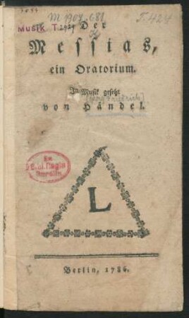 Der Messias : ein Oratorium
