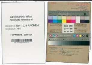 Entnazifizierung Werner Hermanns , geb. 07.10.1900 (Steiger)