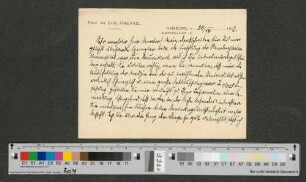 Briefkarte an Werner von Melle
