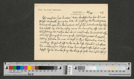 Briefkarte an Werner von Melle