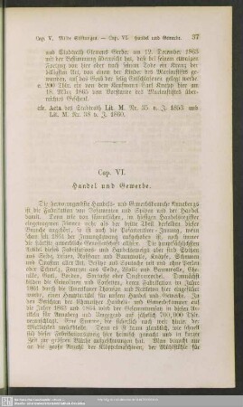 Cap. VI. Handel und Gewerbe