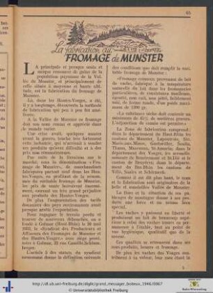 La fabrication du Fromage de Munster.