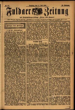 Erste Ausgabe vom Samstag, den 11. Juli 1896.