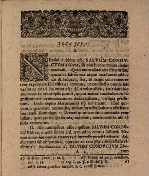Praescitu [et] permissu Magnifici Jctorum Ordinis in inclyta Philurea Dispvtationem Juridicam De Salvo Condvctv, Quem vulgo Sicher Geleit, nominamus Svb Præsidio ... Domini Pavli Francisci Romani, J.V.D. ... Publice sistet Respondens Johann Wilhelm Stoltz, Herbslebiensis, Ad diem XXIX. Octobr. ... : = Sicher Geleit