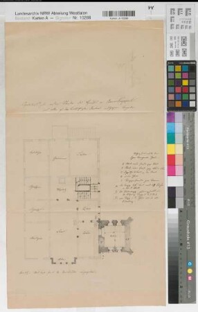 Brunskappel (Olsberg) Gutshaus Wildenberg Umbau des 1. Stockwerks, Grundriß 2.H. 19.Jh. ca 1 : 75 60 x 34 Zeichnung Gutsarchiv Wildenberg III E Nr. 5c, Dep.
