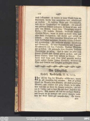 Am Pfingstfest. Epistel, Apostelgesch. II. v. 1 - 13.