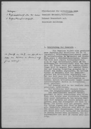 Möckmühl-Bittelbronn: Pfarrbericht Bittelbronn 1934