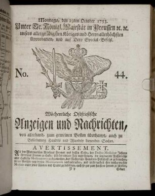 No. 44. Montags, den 29ten October, 1753.