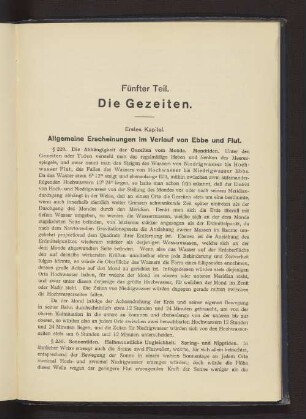 Fünfter Teil. Die Gezeiten.