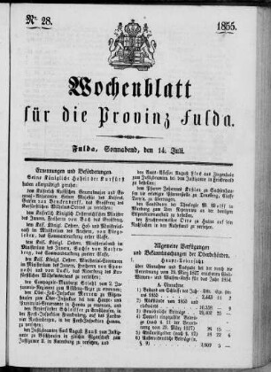 Nr. 28, Ausgabe vom 14. Juli 1855