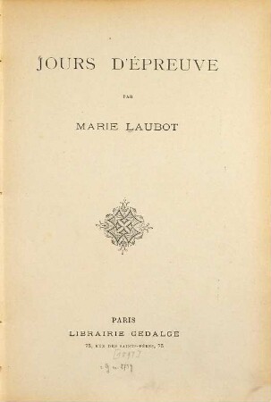 Jours d'épreuve