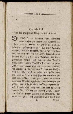 Bowles's von der Kunst mit Wasserfarben zu malen