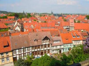 Quedlinburg - Stadtübersicht : Stadtübersicht vom Schloss gesehen, aufgenommen in Quedlinburg am 29. April 2014. Foto Uwe Gerig