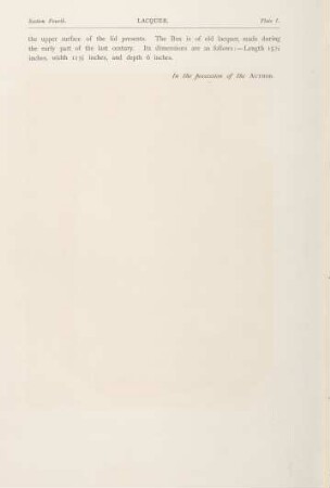 [Plate I. Lacquer]