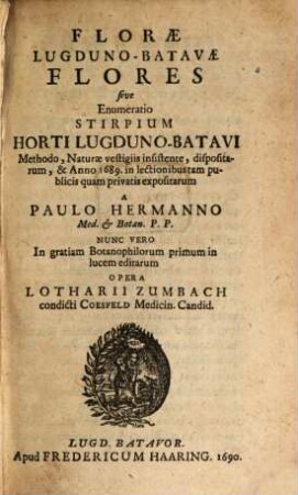 Florae Lugduno-Batavae flores