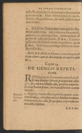 Caput 19. De Genesi Repetitionis