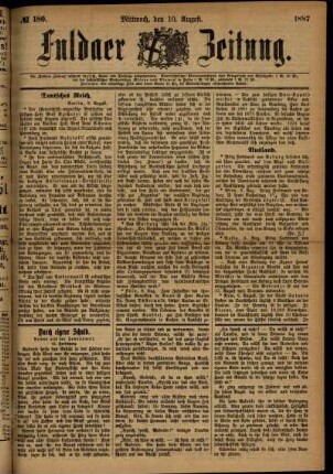 Ausgabe vom Mittwoch, den 10. August 1887.
