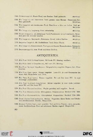 Antiquitäten (Nr. 1173-1365)