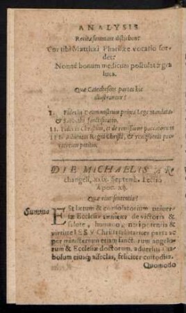 Die Michaelis Archangeli ...