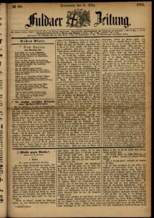 Ausgabe vom Samstag, den 21. März 1885.