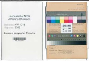 Entnazifizierung Alexander Theodor Janssen , geb. 11.08.1900 ()