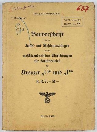 Bauvorschrift Maschinenbauliche Einrichtungen für den Schiffsbetrieb