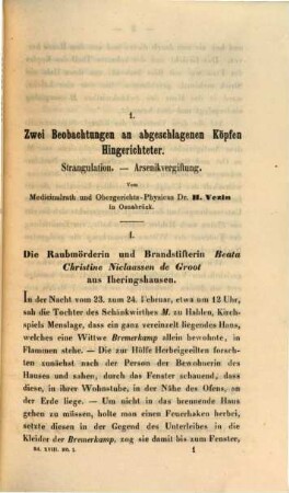 Vierteljahrsschrift für gerichtliche und öffentliche Medicin. 18. 1860