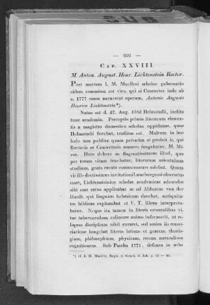 Cap. XXVIII. M. Anton. August. Henr. Lichtenstein Rector.