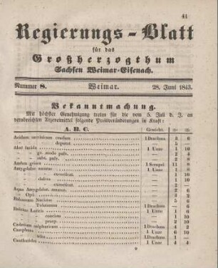 Nr. 8 : 28. Juni 1843