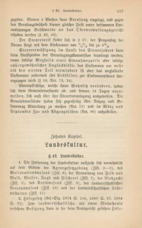 Zehntes Kapitel. Landeskultur