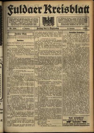 Zweite Ausgabe vom Freitag, den 09. September 1910.