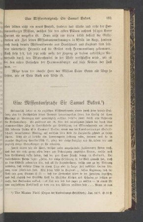 Eine Missionsansprache Sir Samuel Bakers