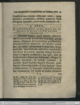 §. XXXII. Ad Constitutiones, Quibus Ratio Rei Tutelaris In Hassia Nititur Frustra Provocari