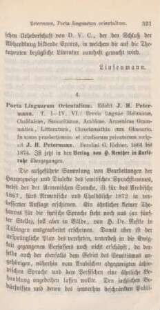 331-337 [Rezension] Petermann, Julius Heinrich, Brevis linguae Armeniacae grammatica, litteratura, chrestomathia cum glossario