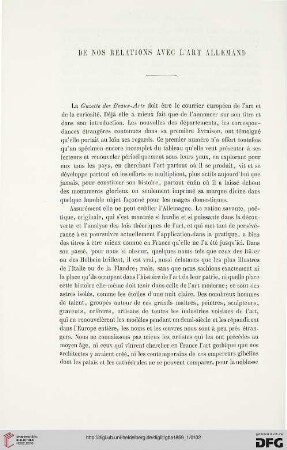 1: De nos relations avec l'art allemand