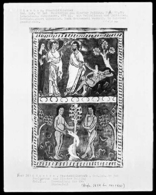 Psalterium (aus Kloster Polling) — Bildseite mit zwei Miniaturen übereinander, Folio 5recto