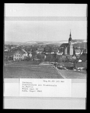 Zschopau, Stadtansicht mit Sankt Martin, nach Südosten