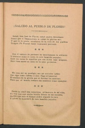 ¡Saludo al pueblo de Flores!