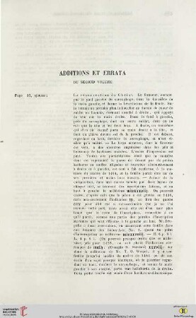 Additions et errata du second volume
