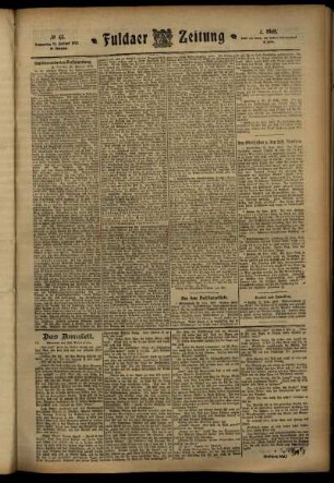 Zweite Ausgabe vom Donnerstag, den 22. Februar 1912.