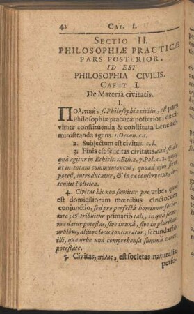 Sectio II. Philosophiae practicae pars posterior, id est philosophia civilis