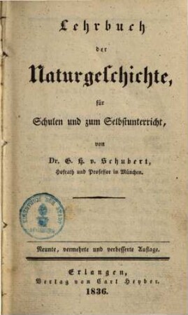 Lehrbuch der Naturgeschichte : für Schulen und zum Selbstunterricht