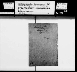 Kanzleimobiliar und Verbesserung der Einrichtung des Oberamts Ellwangen