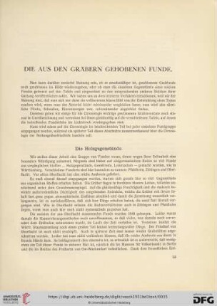 Die aus den Gräbern gehobenen Funde