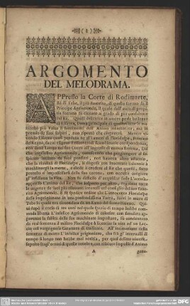 Argomento Del Melodrama